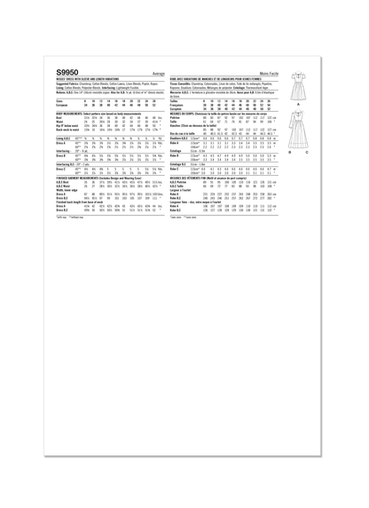 Simplicity S9950 sewing pattern envelope showing dresses