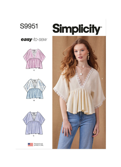Simplicity S9951 sewing pattern envelope showing top
