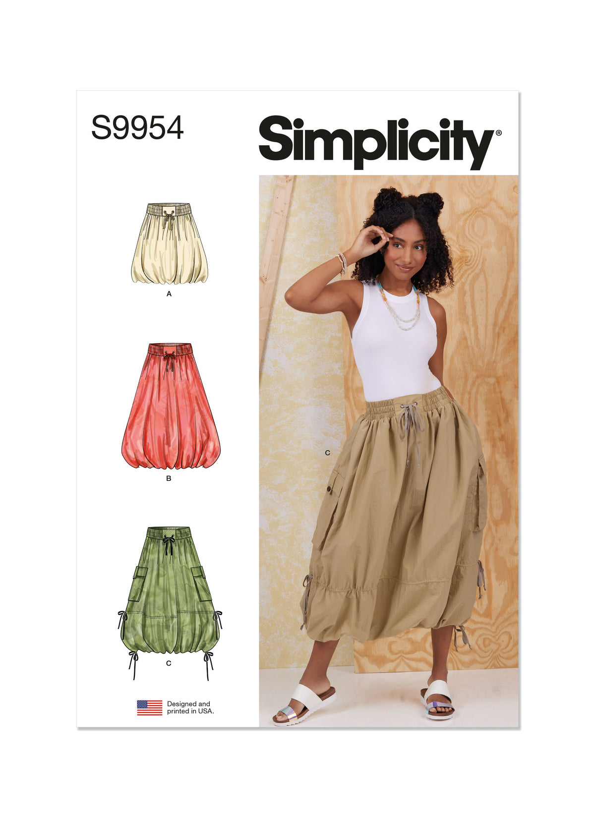 Simplicity S9954 sewing pattern envelope showing trousers