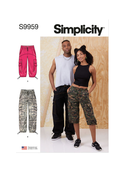 Simplicity S9959 sewing pattern envelope showing trousers