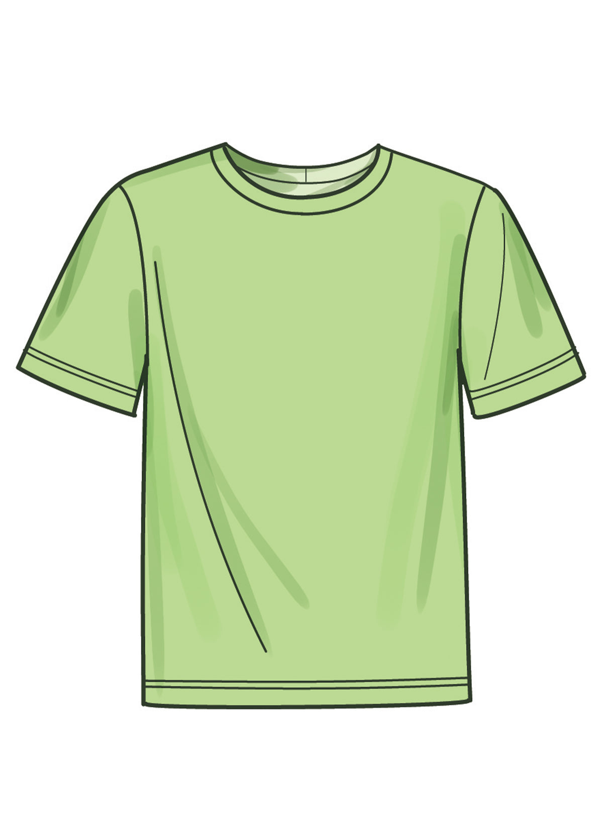 Simplicity S9960 sewing pattern envelope showing T-shirt, shirt and shorts