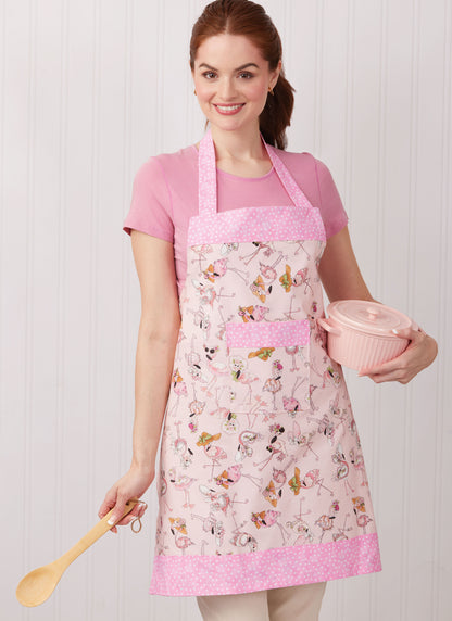 Simplicity S9973 sewing pattern envelope showing aprons