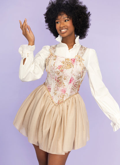 Simplicity S9974 sewing pattern envelope showing floral corset bodice costume