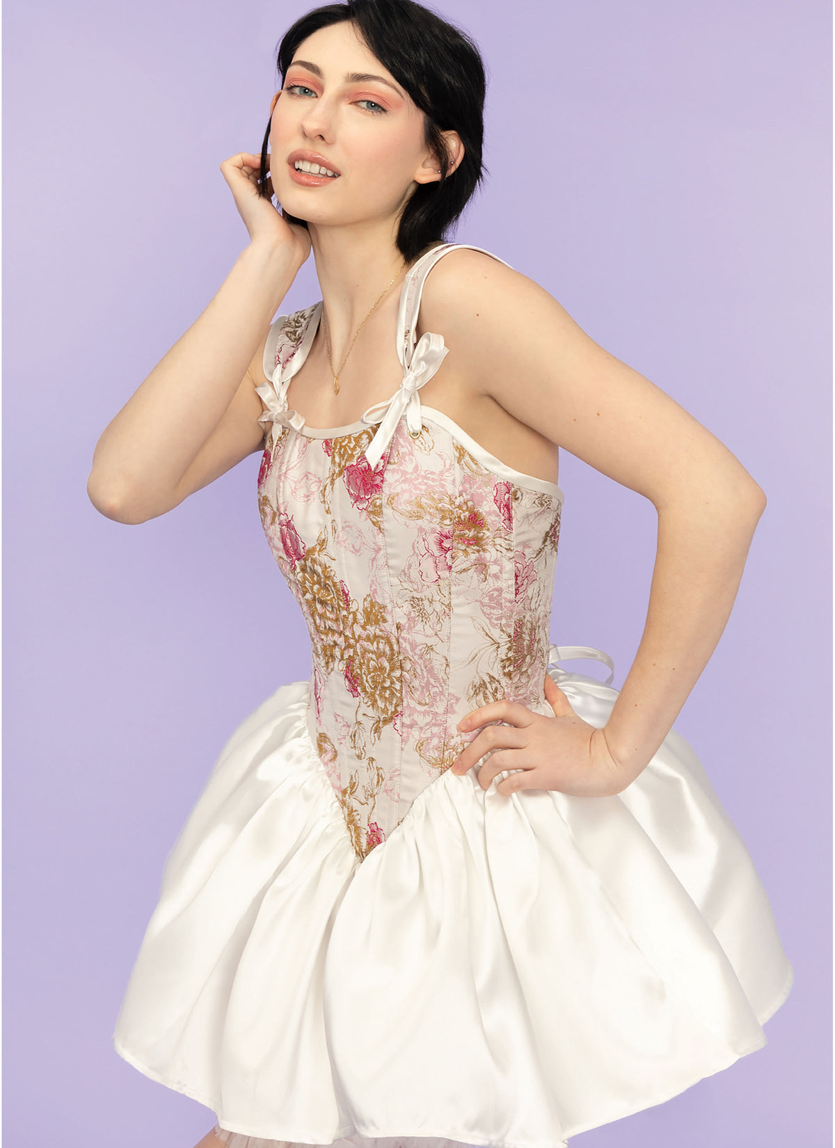 Simplicity S9974 sewing pattern envelope showing floral corset bodice costume