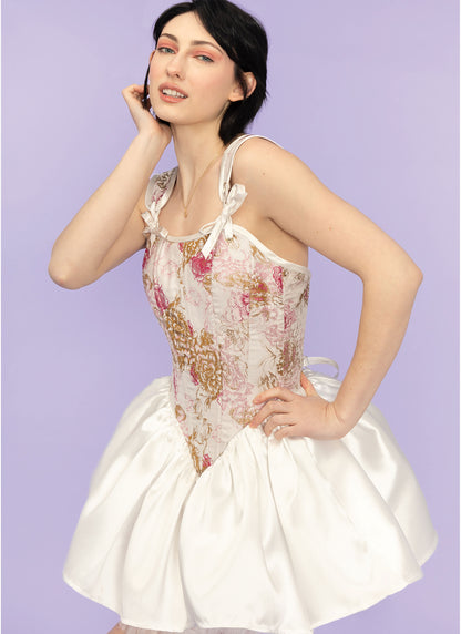 Simplicity S9974 sewing pattern envelope showing floral corset bodice costume