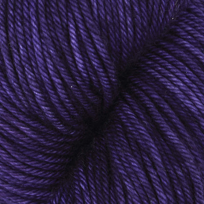 Skein of aubergine Bella merino worsted yarn