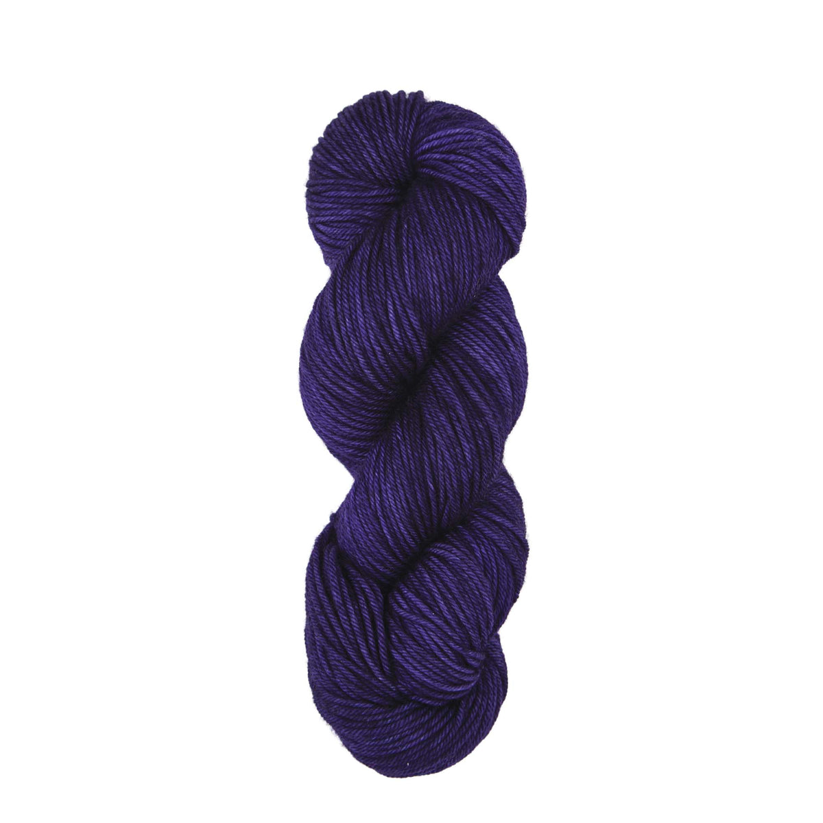 Skein of aubergine Bella merino worsted yarn