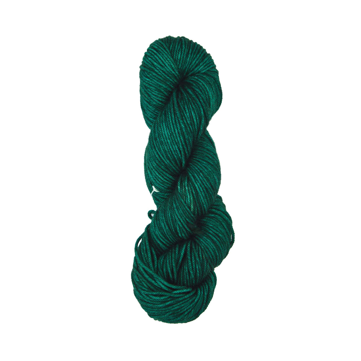 Skein of deep emerald Bella merino worsted yarn