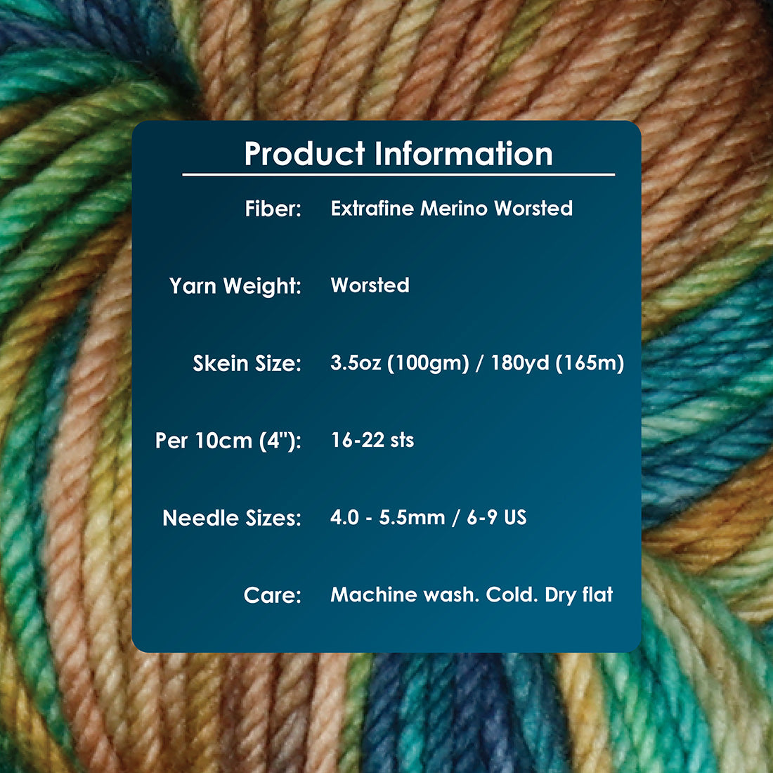 Hand-dyed skein of Symfonie Bella yarn in Riverbank