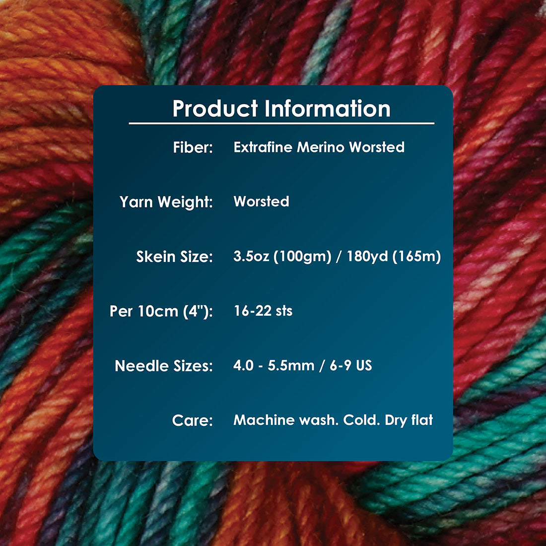 Hand-dyed skein of Symfonie Bella yarn in Party Lights
