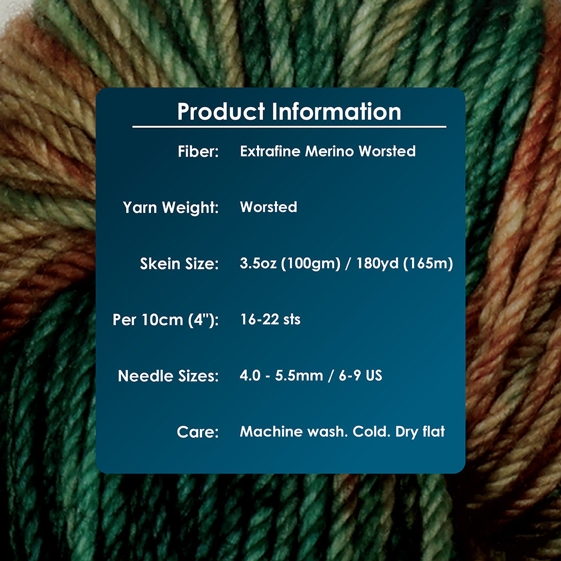 Skein of Symfonie Bella variegated merino yarn in Himalayas