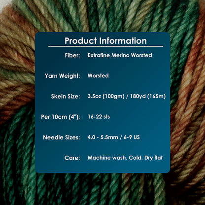 Skein of Symfonie Bella variegated merino yarn in Himalayas