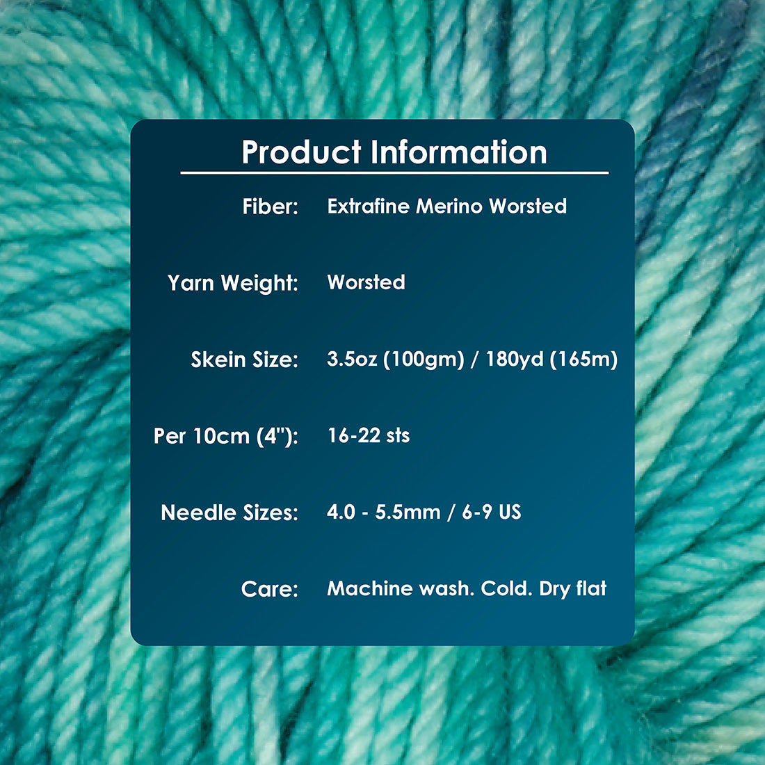 Hand-dyed skein of Symfonie Bella yarn in Sandy Sea