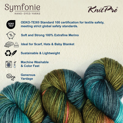 Hand-dyed skein of Symfonie Bella yarn in Spring Blush
