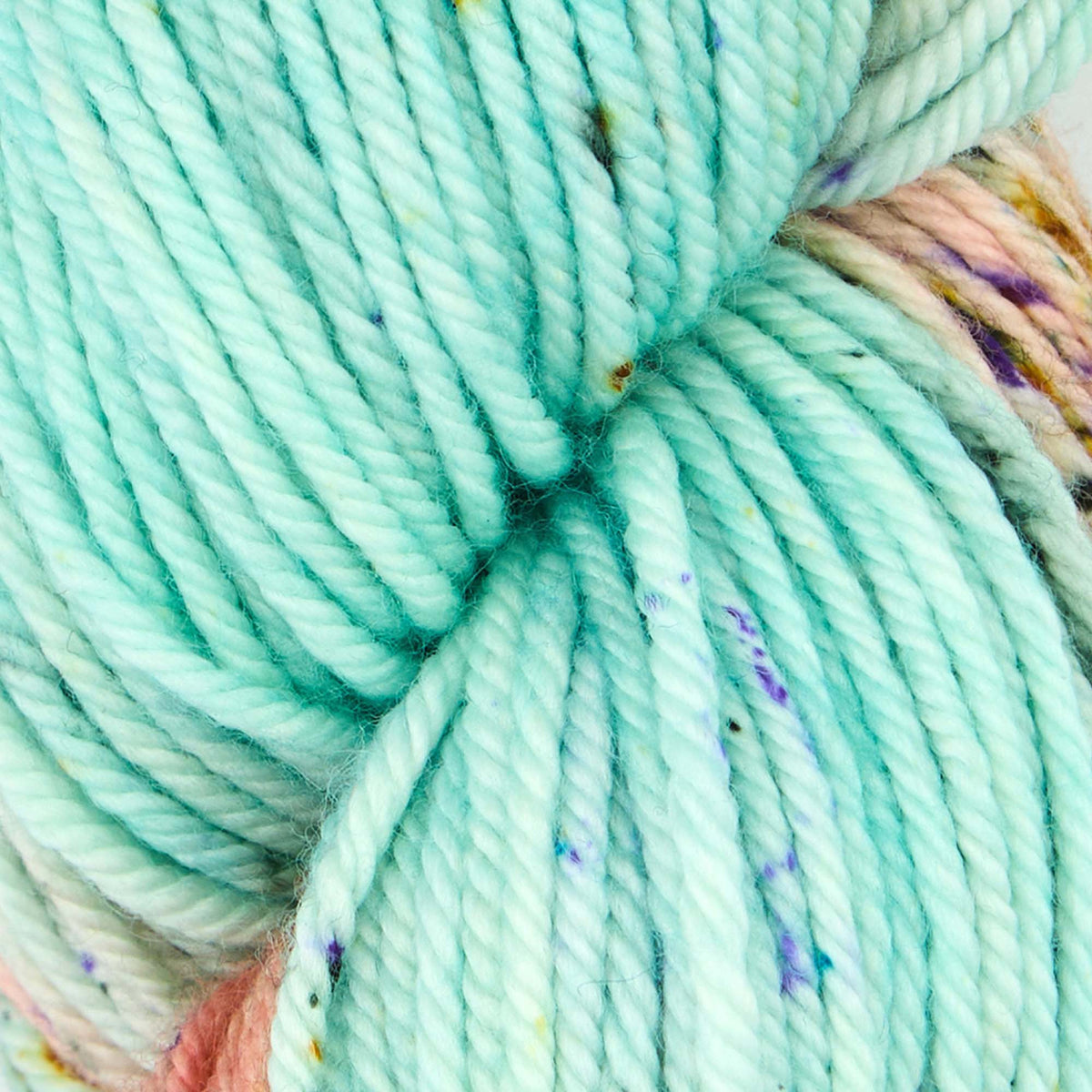 Skein of Symfonie Bella variegated merino yarn in Bonnie Blooms