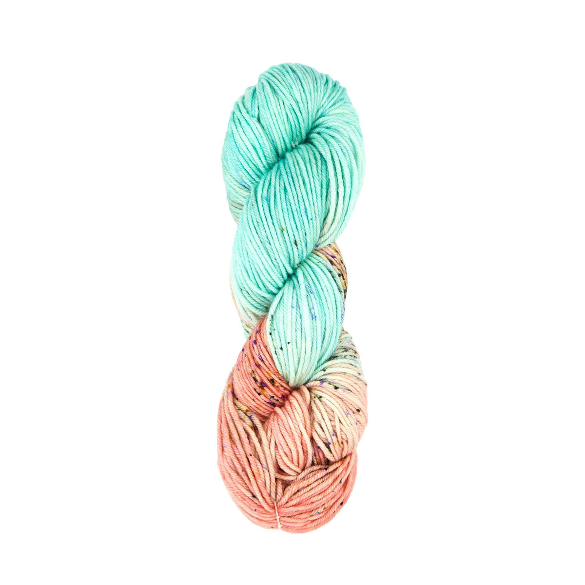 Skein of Symfonie Bella variegated merino yarn in Bonnie Blooms