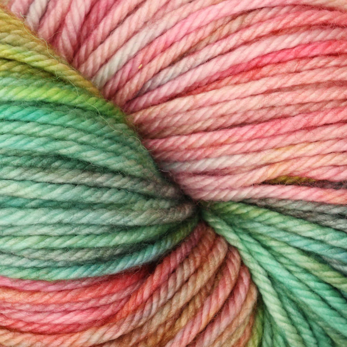 Hand-dyed skein of Symfonie Bella yarn in Mystic Lagoon