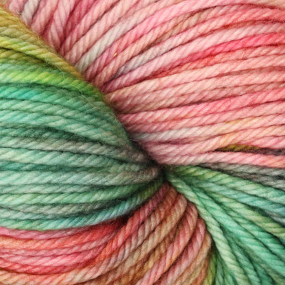 Hand-dyed skein of Symfonie Bella yarn in Mystic Lagoon