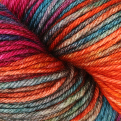 Skein of Symfonie Bella variegated merino yarn in Dragon Vine