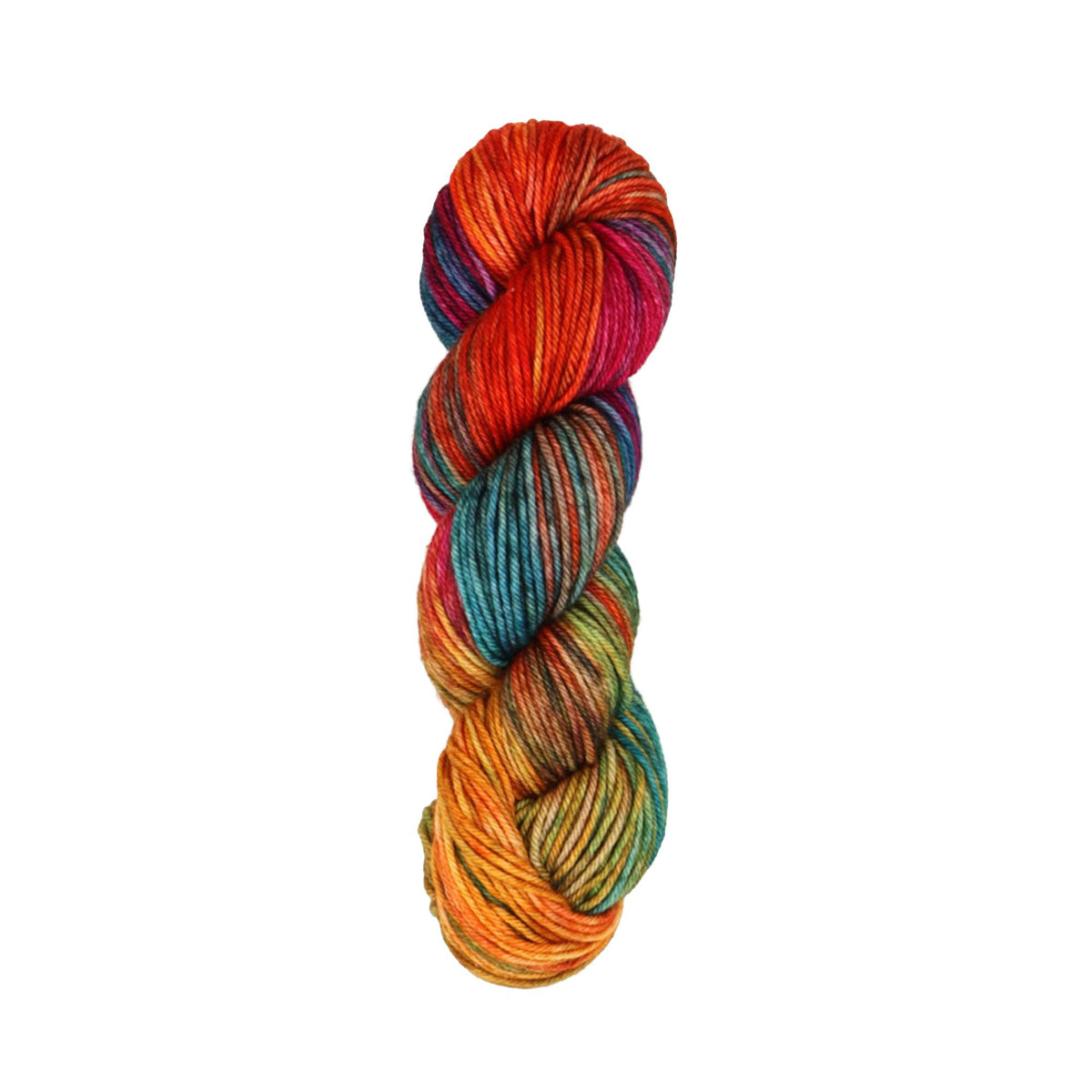 Skein of Symfonie Bella variegated merino yarn in Dragon Vine