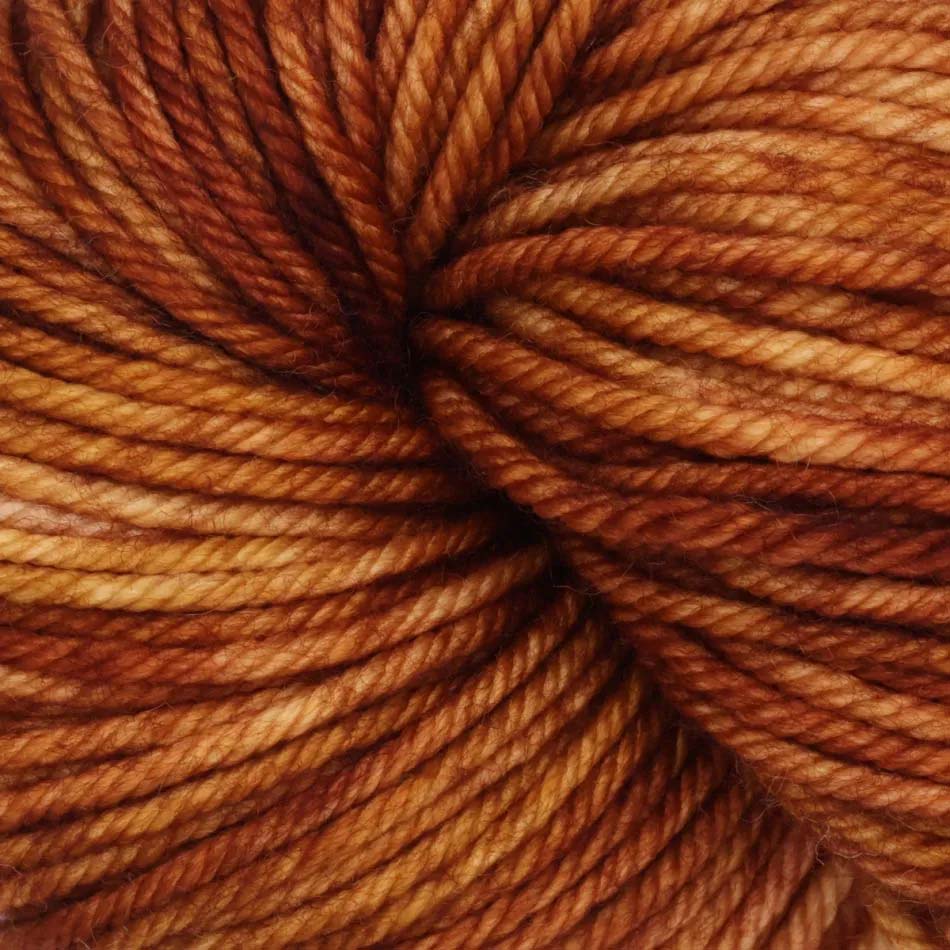 Skein of Symfonie Bella variegated merino yarn in Caramel