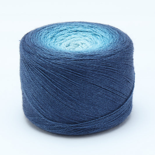 Hand-dyed cake of Symfonie Diva yarn in Indigo Blues