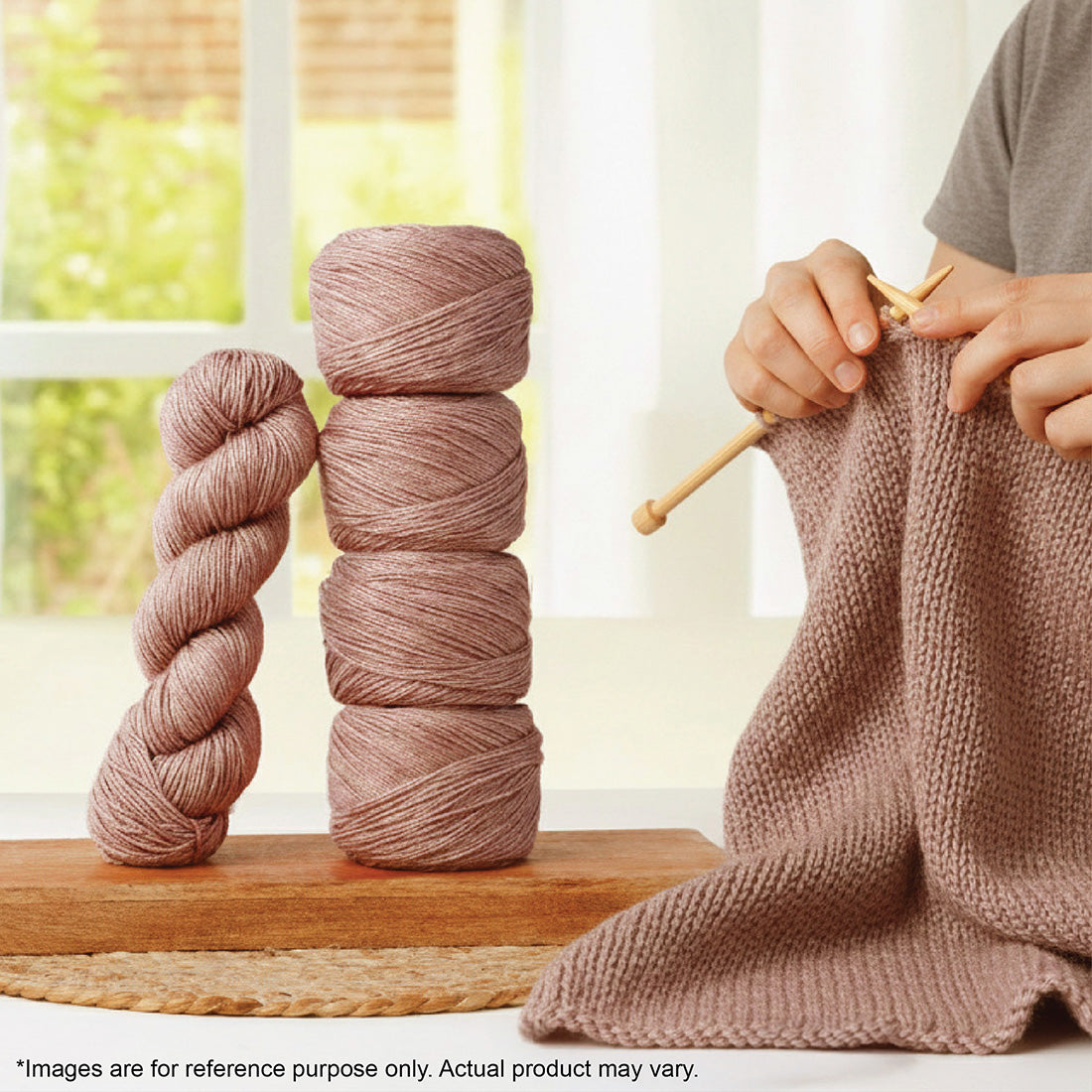 100g skein of Symfonie Luna yarn in Pink Pearl