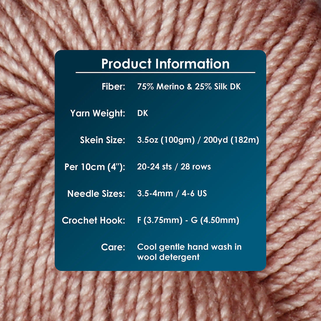 100g skein of Symfonie Luna yarn in Pink Pearl