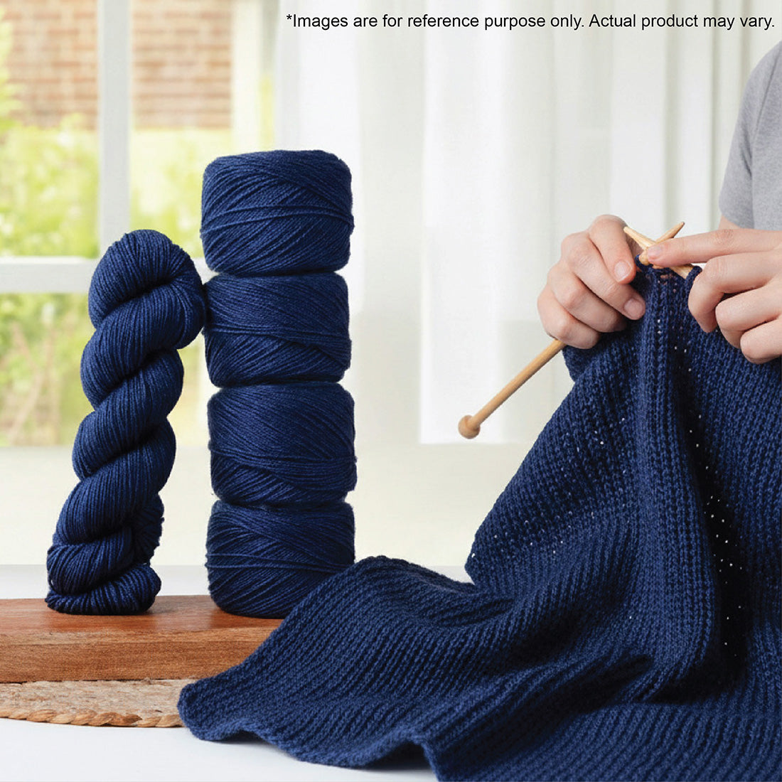 Hand-dyed skein of Symfonie Luna yarn in Blue Sapphire
