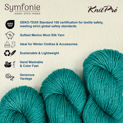 100g skein of Symfonie Luna yarn in Turquoise