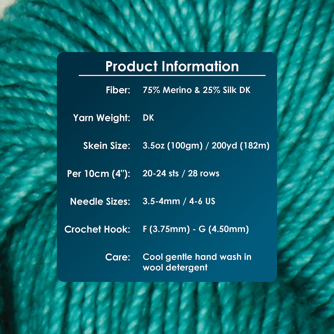 100g skein of Symfonie Luna yarn in Turquoise