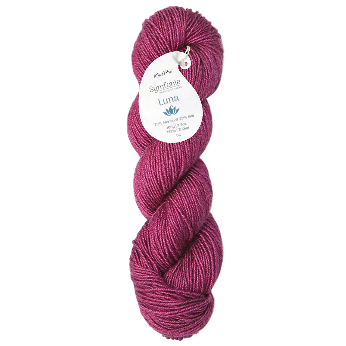 100g skein of Symfonie Luna yarn in Rubelite