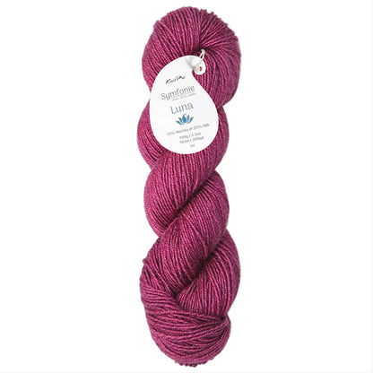 100g skein of Symfonie Luna yarn in Rubelite