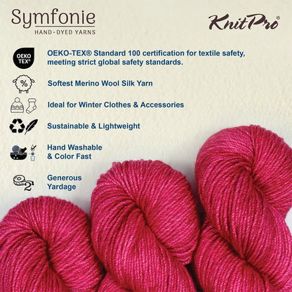 100g skein of Symfonie Luna yarn in Pink Agate