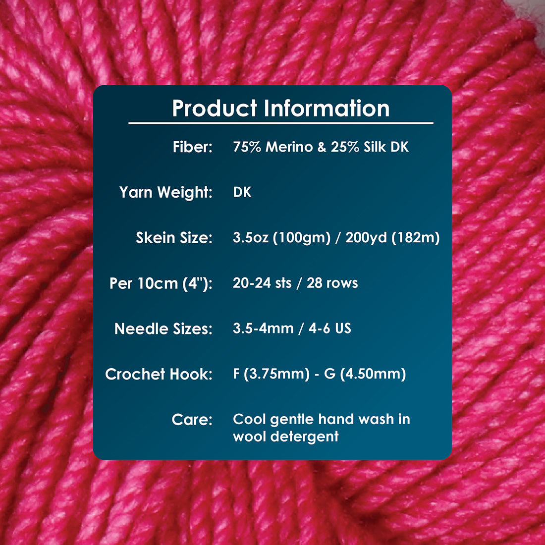 100g skein of Symfonie Luna yarn in Pink Agate