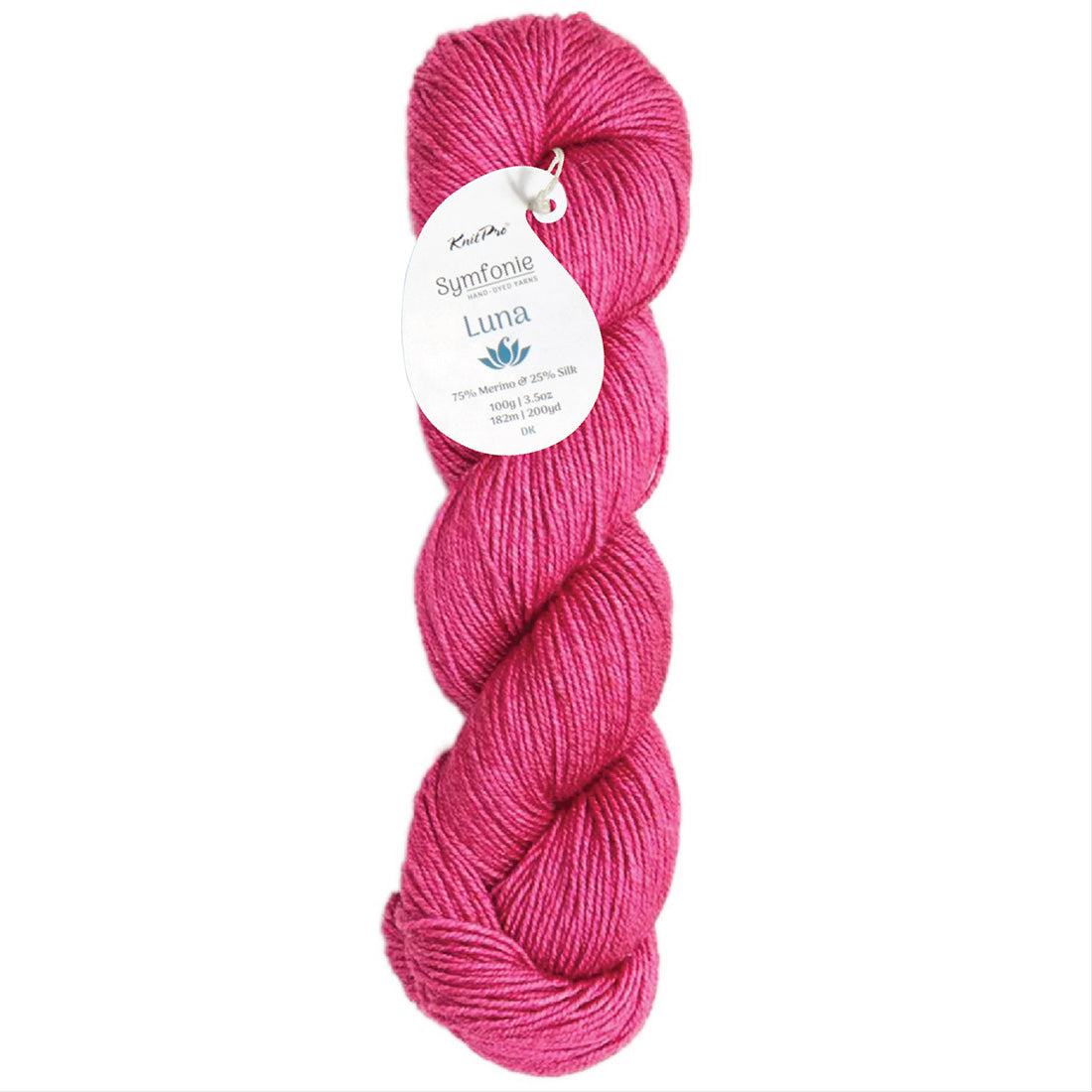 100g skein of Symfonie Luna yarn in Pink Agate