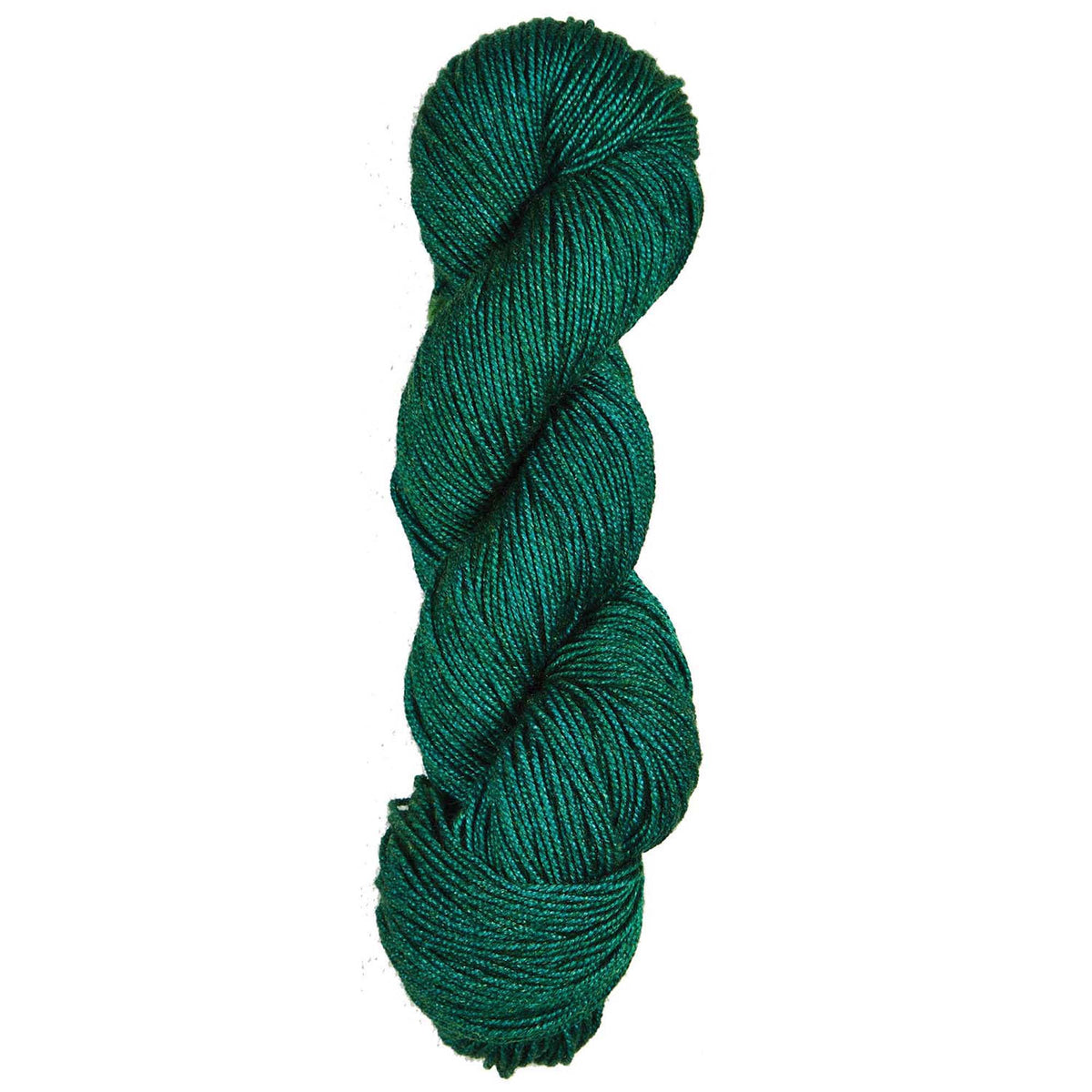 Hand-dyed skein of Symfonie Luna yarn in Emerald Green