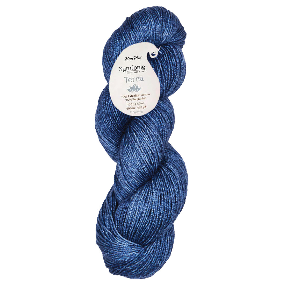 Skein of Symfonie Yarns Terra sock yarn in Jodhpur Blue