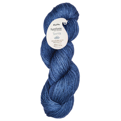 Skein of Symfonie Yarns Terra sock yarn in Jodhpur Blue