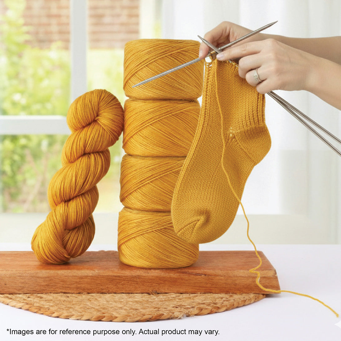 Skein of Symfonie Yarns Terra sock yarn in Turmeric