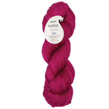 Skein of Symfonie Yarns Terra sock yarn in Pink Mauve