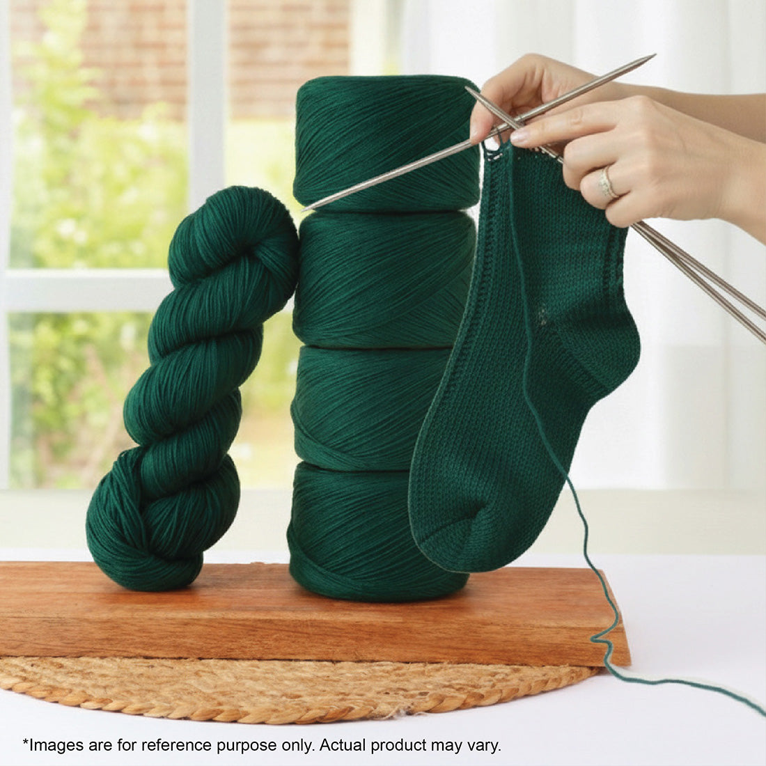 Skein of Symfonie Yarns Terra sock yarn in Deep Emerald