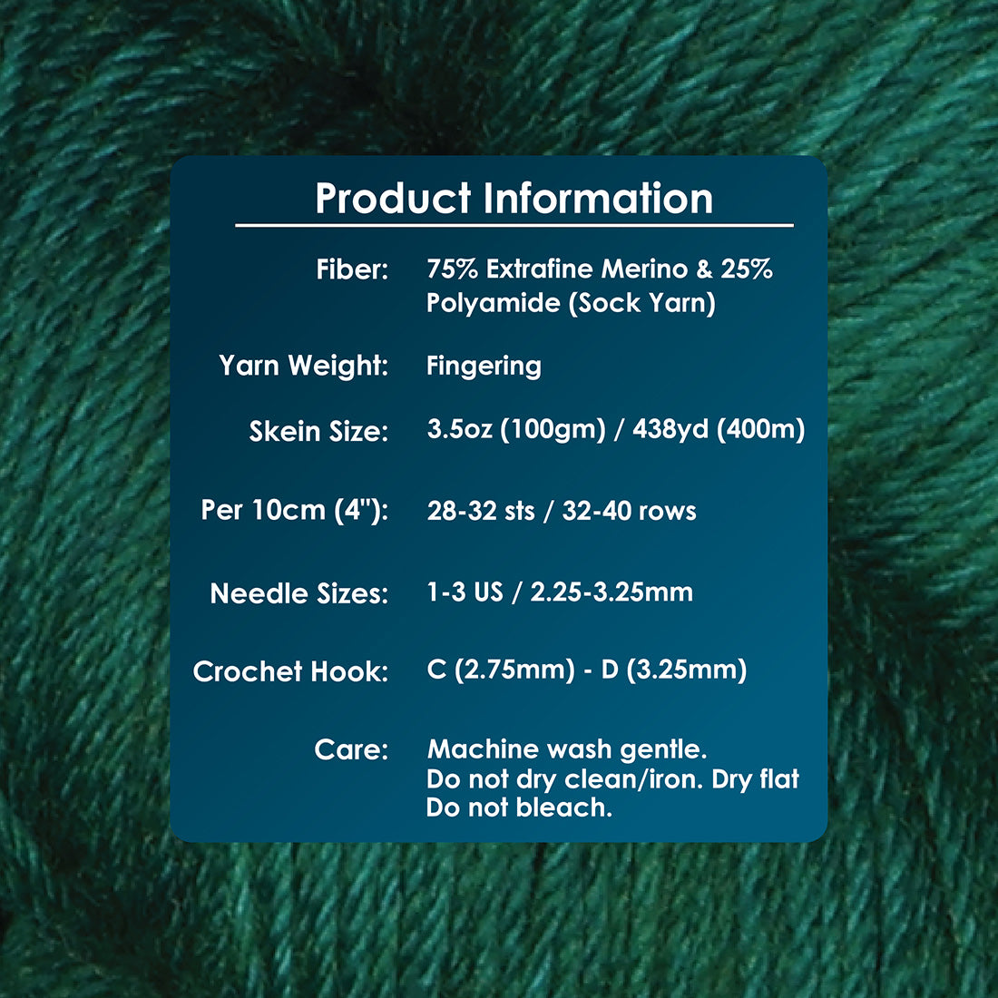 Skein of Symfonie Yarns Terra sock yarn in Deep Emerald
