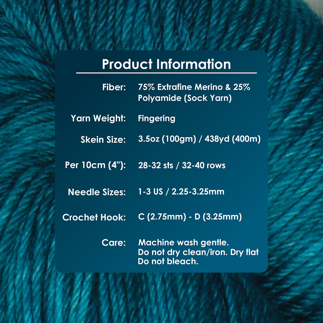 Skein of Symfonie Yarns Terra sock yarn in Peacock Green