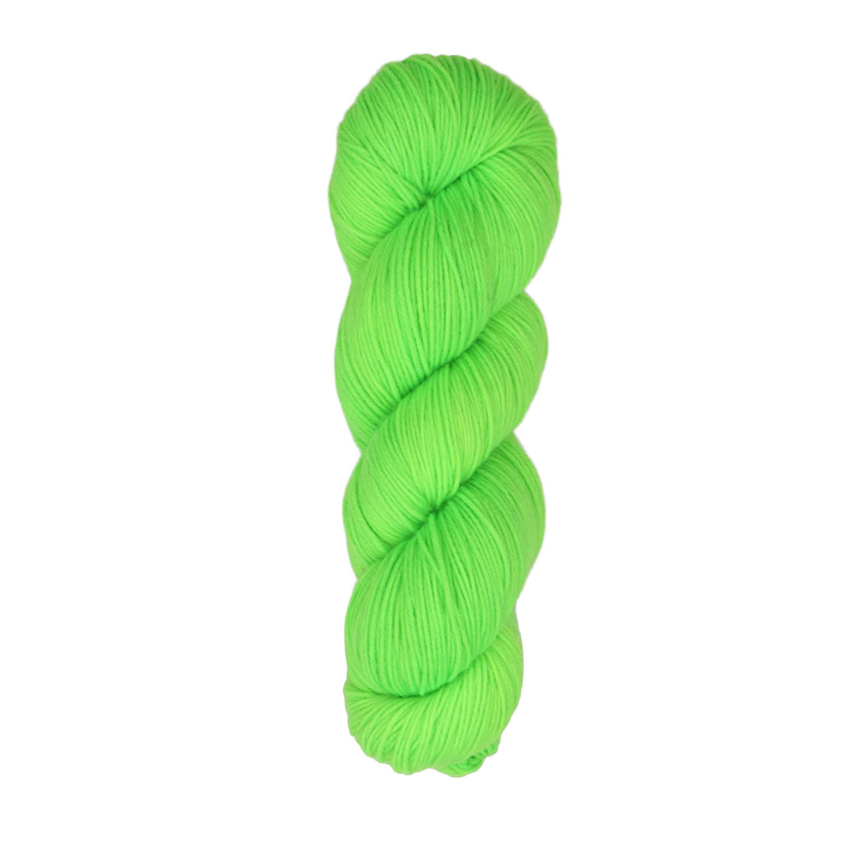 Skein of Symfonie Yarns Terra sock yarn in Electric Lime