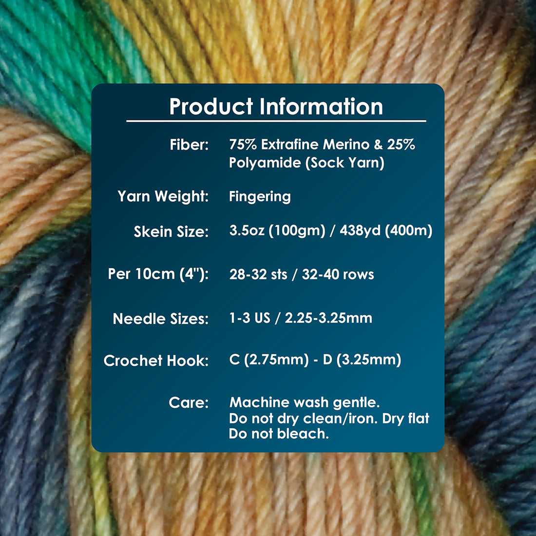 Skein of Symfonie Terra sock yarn in Riverbank