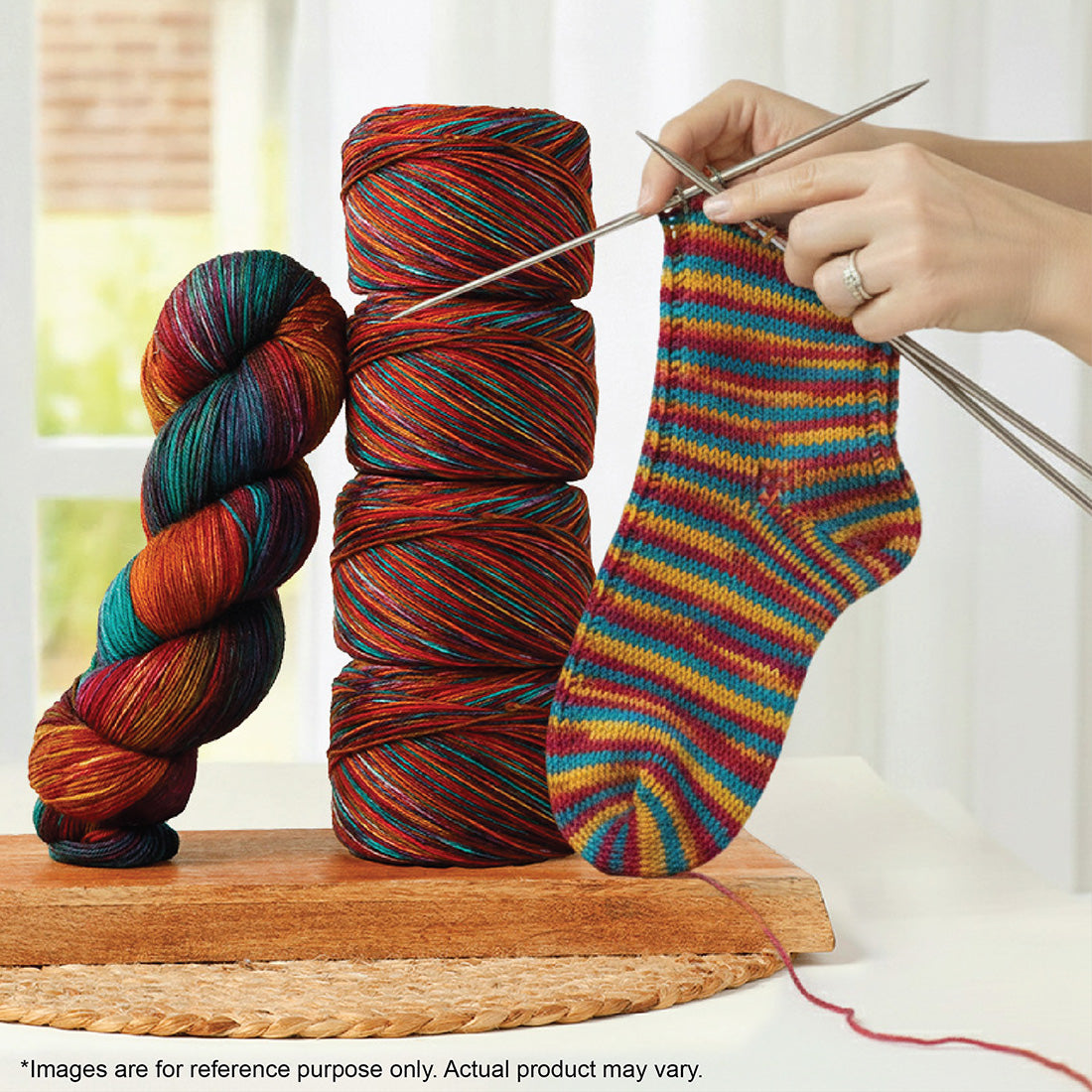 Skein of Symfonie Terra sock yarn in Party Lights