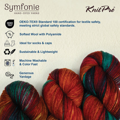 Skein of Symfonie Terra sock yarn in Party Lights