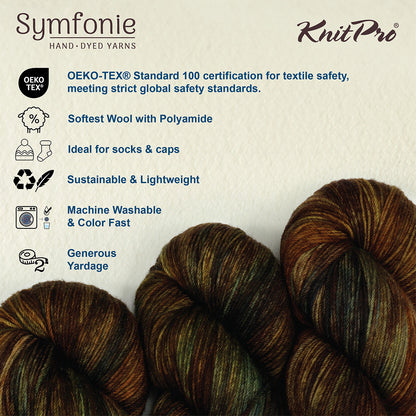 Skein of Symfonie Terra sock yarn in Wilderness