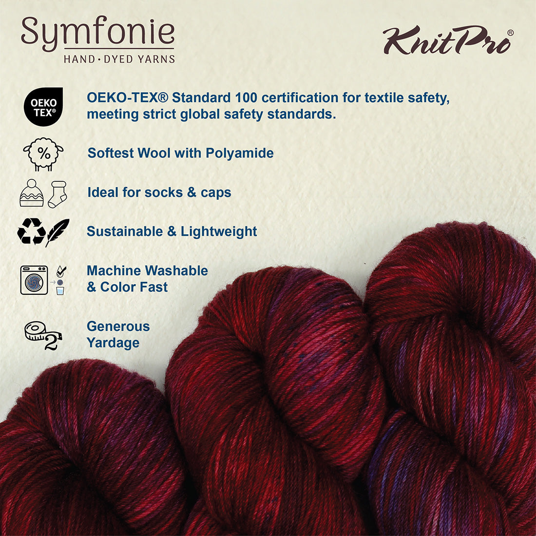 Skein of Symfonie Terra sock yarn in Valentine